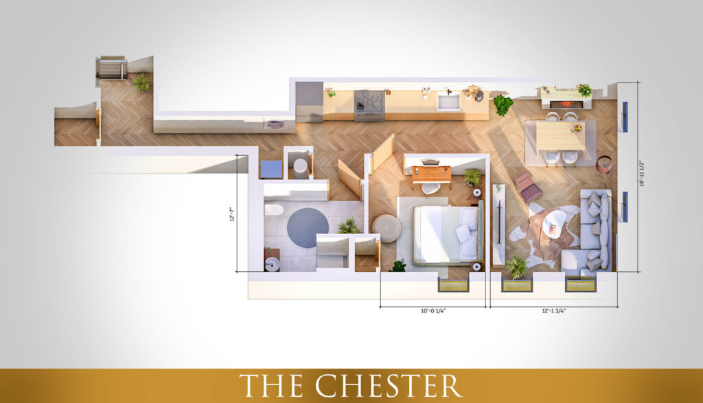 The Chester One-Bedroom Apartment Floor Plan