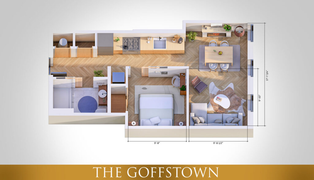 The Goffstown - One-Bedroom Apartment Floor Plan