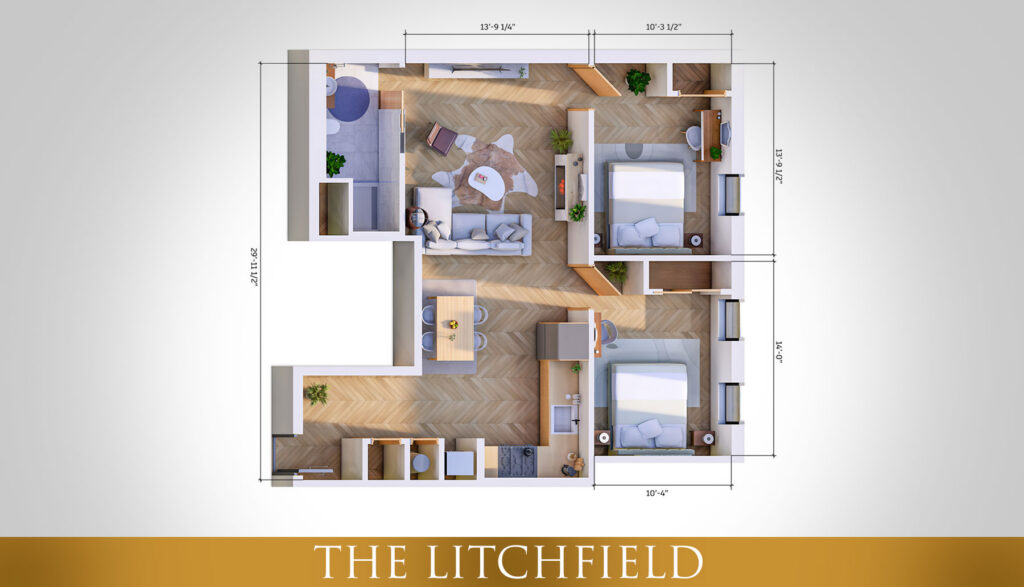 The Litchfield - Two-Bedroom Apartment Floor Plan